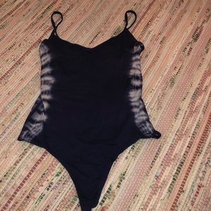 PacSun blue and white tie dye bodysuit